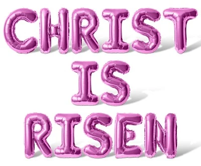 CHRIST IS RISEN Letter Balloon Banner - Resurrection Day Easter Party Decoration - Image 1 of 4