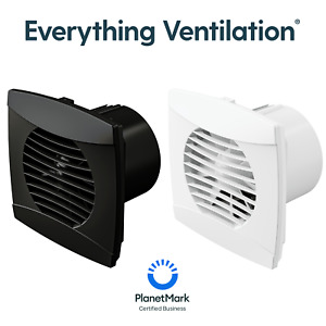 Bathroom Extractor Fan IPX5 100mm Energy Efficient Silent Operation Ventilation