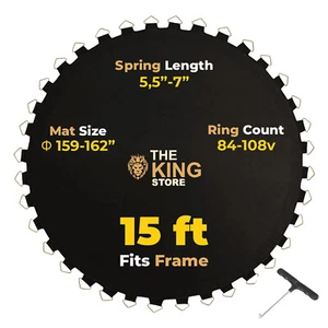 Trampoline Round Mat Replacement Universal Fits 15-FT Frame, w/Install Tool - Picture 1 of 6