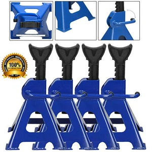 2 Pair of 3 Ton Car Jack Stands Adjustable Height Auto Van Body Shop Safety Tool - Picture 1 of 11