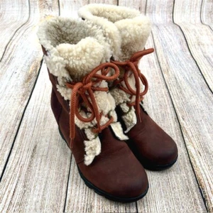 Sorel Joan Of Arctic Wedge II Shearling Women's Size 6.5 Waterproof Heeled Boots - Picture 1 of 8