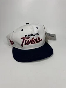 Gorra gorra vintage de los 90 Minnesota Twins deportes especialidades blanca con logotipo liso con cierre a presión - Imagen 1 de 8