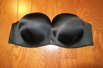 34A BRA ❤️ BOMBSHELL VICTORIA'S SECRET ADD 2 SIZES STRAPLESS SUPER PUSH UP BLACK - Image 1 of 4