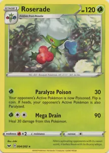 x4 Roserade - 004/202 - Rare Pokemon SS01 Sword & Shield Base M/NM - Bild 1 von 1