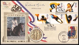 Richard Meade signiert 1996 GB Olympische Spiele Replik Goldmedaille Benham C3 FDC - Bild 1 von 2