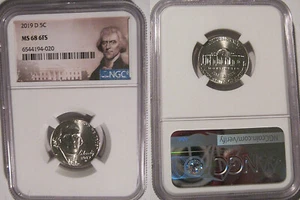 2019 D Jefferson Nickel 5c NGC MS 68 6FS Full Steps - Picture 1 of 2