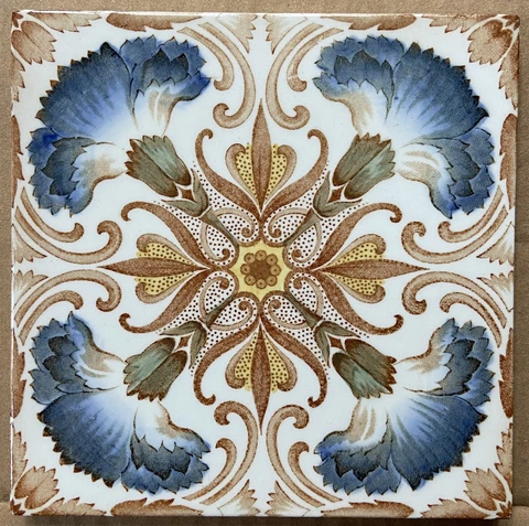 ANTIQUE ENGLAND - TRANSFER VICTORIAN MAJOLICA TILE C1900 Cover
