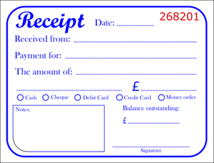 Receipt Book Duplicate A6 perforated  NCR Carbonless 50 sets serially numbered  - Picture 1 of 5