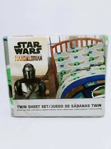 Star Wars Baby Yoda Bed Sheet Set 3 Piece Twin Kids Teens Mandalorian Print Gift - Picture 1 of 9