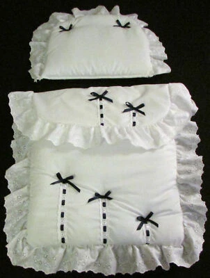 COACH BUILT PRAM BEDDING SET + MATTRESS for Silver Cross Dolls Oberon Chatsworth - Image 1 of 3