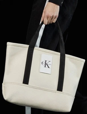 Calvin Klein Tote Bag Large Canvas Carryall  22”x14”x7” Dust Bag Sturdy - Image 1 of 4