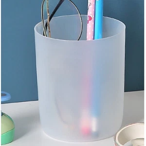 (White)Pencil Holder Large Capacity Acrylic Transparent Pen Container Durable - Picture 1 of 12