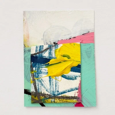 Serie 33 Nº 33 - Pintura abstracta collage original ACEO de Lesley Grainger Foto 1 de 4