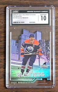 Connor McDavid 2023-24 Skybox Metal Universe - The Business #19 CGC 10 - Imagen 1 de 2
