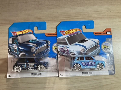 Hot wheels Morris Mini Snow Stormers livery x 2 rare new on cards from 2017 - Image 1 of 4