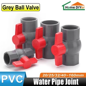 PVC Ball Valve Solvent Weld To Suit 20/25/32/40/50/63/75/90/110/160mm Water Pipe - Picture 1 of 47
