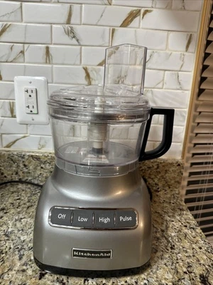 KitchenAid KFP0711CU 7 Cup Food Processor Contour Silver Tested Works - Image 1 of 4