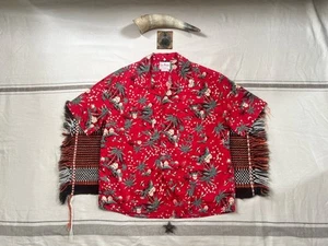 Levi's LVC Hawaiian Shirt M Surf Loop Spread 50s Cuban Collar 2002 Red 47" A+ SS - Picture 1 of 15