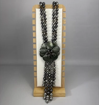 Joan Rivers Multistrand Green Flower Tassel Starlet Beaded Statement Necklace - Image 1 of 4
