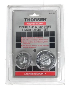 Thorsen Professional 2 Piece 1/4" & 3/8" Drive Finger Ratchet Set 51179 NOS RARE - Bild 1 von 2