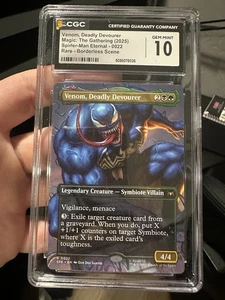 MTG Marvel's Spider-Man Venom, Deadly Devourer (Borderless) #0222 CGC 10 Pop 1 - Picture 1 of 8