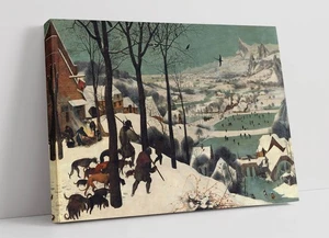 HUNTERS IN THE SNOW, PIETER BRUEGEL- DEEP FRAMED CANVAS WALL ART PRINT - Picture 1 of 2
