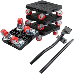 Heavy Duty Furniture Lifter with 4 Sliders and Crowbar,360°Rotation Wheels Fu... - Picture 1 of 8
