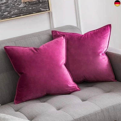 MIULEE 2er Set Samt Kissenbezug Flansch Kissenhülle Dekorative Sofakissen  - Bild 1 von 4