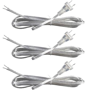 Clear Lamp Cord,8 Feet Length Silver Replacement Lamp Cords for Lamp Repair F... - Picture 1 of 6
