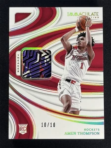 10/10 ≈1/1 2023-24 Panini Immaculate Amen Thompson Sneaker Swatch Patch Gold RC - Picture 1 of 2