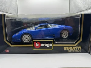 Burago 1/18 1993 Bugatti EB110 Blue Diecast model Car boxed - Picture 1 of 8