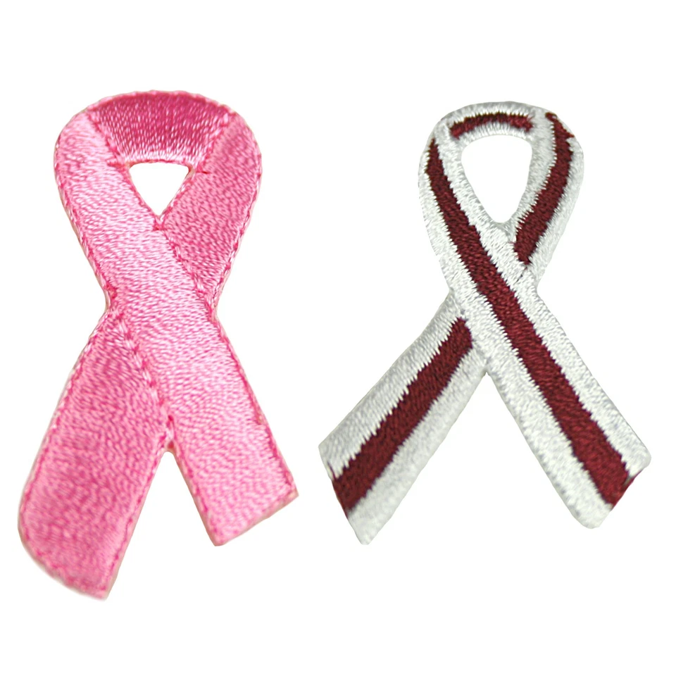 Unotrim Cancer Awareness Ribbon Self Adhesive Iron On Applique Sticker Patch - Image 1 of 1