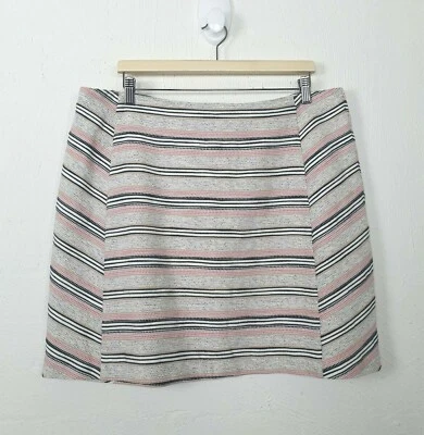 TARGET Womens Mini  Skirt Size 18 Ivory/Navy Blue/Pink Stripe A-line  - Image 1 of 4