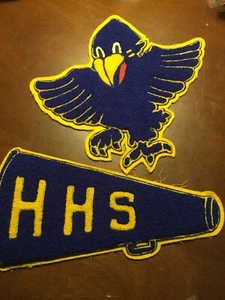 Hutchison Kansas High School 1956 Cheerleader Sweater Adornments Hawk and Mega - Bild 1 von 7