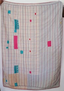 Indian Handmade Cotton kantha Quilt, eye-catching Kantha Quilt Bedspread India - Picture 1 of 3