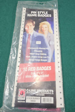 Name Badge Holders C-Line RED Pin Style 94644 w/ Inserts 3 x 4 Inches 10 badges