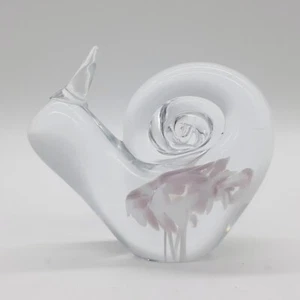 Hand Blown Art Glass Snail Paperweight Figurine - Picture 1 of 12