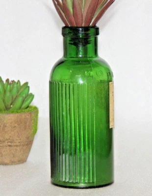 Antiguo Cristal Verde POISION Ref No. Botella 6266 botella coleccionable decoración vintage Foto 1 de 4
