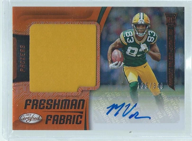 MARQUEZ VALDES-SCANTLING 2018 CERTIFIED FRESHMAN JERSEY AUTO ORANGE RC #D /349 - Image 1 of 1