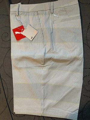 PUMA GOLF PLAID CELL SHORTS SIZE 40 38 36 32 MEN NWT $75.00 - Image 1 of 4