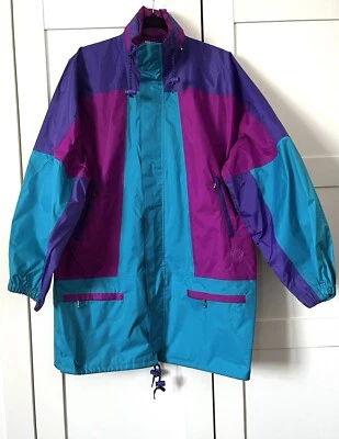 Vintage Open Air Outdoor Waterproof  Ski Jacket Unisex S 90s - Neon Colour Block - Image 1 of 4