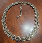 Vintage Silver-Tone Monet Signed Choker Style Necklace