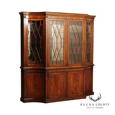 Henredon Regency Style Large Mahogany Breakfront China Cabinet Cover