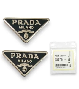 PRADA PR 57YS 52ZV 59ZV 14YS 73ZS Plateado/Negro Repuesto Lateral Logo Genuino - Imagen 1 de 10