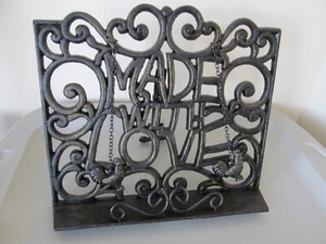 Soporte para libro de recetas de gallo hecho con amor hierro forjado pesado - Imagen 1 de 3