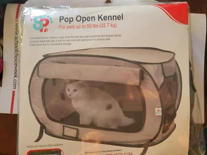 Pop Open Kennel, Portable Pet Cage Kennel, Waterproof Pet Bed, Carrier - Picture 1 of 3