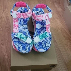 Sandalias con plataforma de lavandería sucia 7,5 M multicolor nuevas con etiquetas cierre de gancho y bucle - Imagen 1 de 5