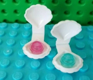 LEGO Sea Shells Jewel Lot of 2 Minifigure Mermaid Treasure FOOD Clam Fish Disney - Picture 1 of 3