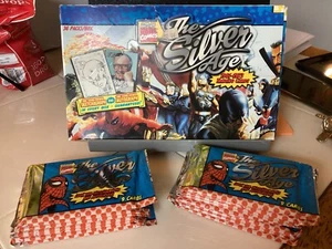 16 SEALED PACK LOT SKYBOX 1998 MARVEL: THE SILVER AGE + CARD DISPLAY BOX - Picture 1 of 8
