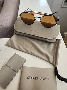 Gafas de sol NUEVAS CON ETIQUETASGiorgio Armani AR6116 3001/73 negro tortuga ojo de cerradura 53-20145 - Imagen 1 de 8